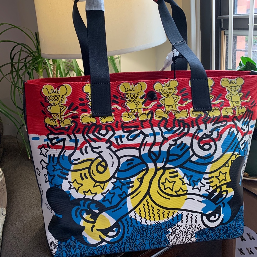 Authentic COACH MICKEY L.Edition coated canvas /Leather large snap top tote - Picture 2 of 9